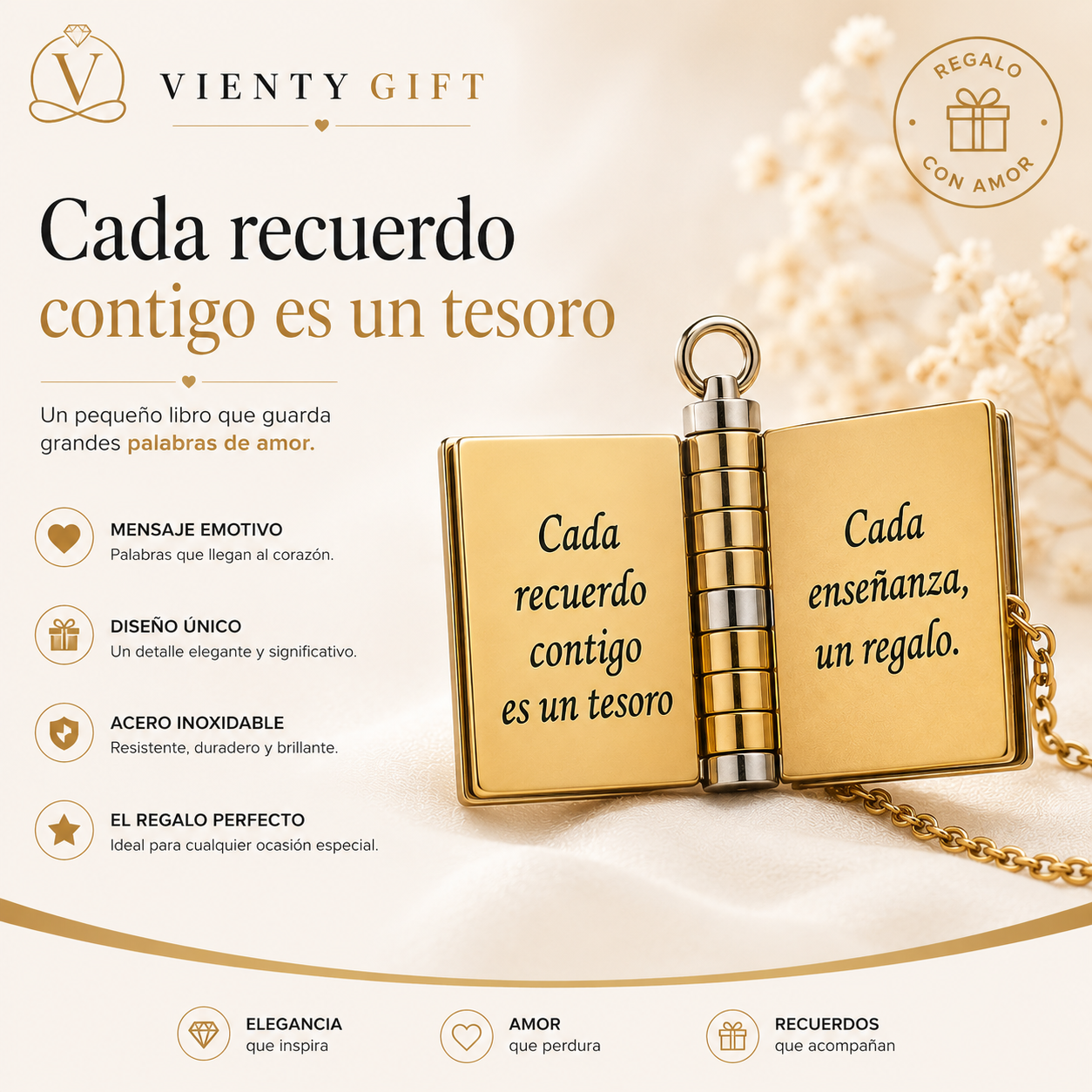 Eternal Words Necklace – Hidden Message Locket for Mom