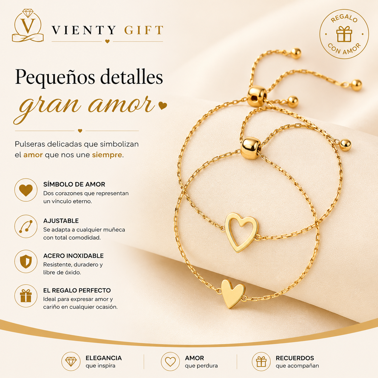 Pulseras de Corazones a Juego