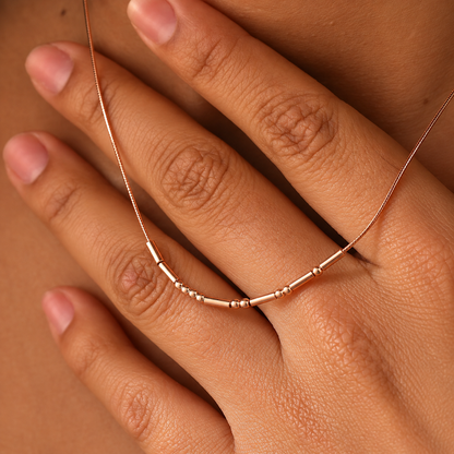 Collar Morse Code para Ella ❤️ – Un Mensaje Secreto de Amor