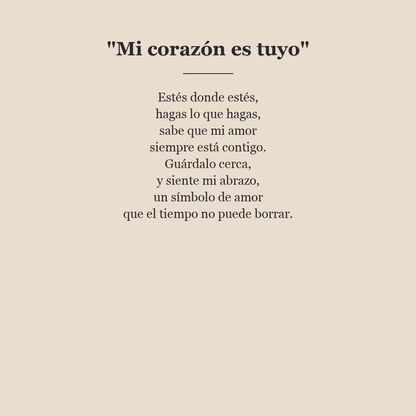 Tarjeta de mensaje en español - Mi corazón es tuyo