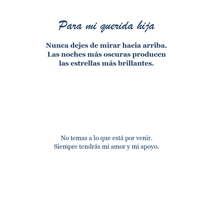 Tarjeta de mensaje en español - Para mi querida hija