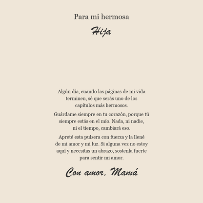 Tarjeta de mensaje en español - Para mi hermosa hija